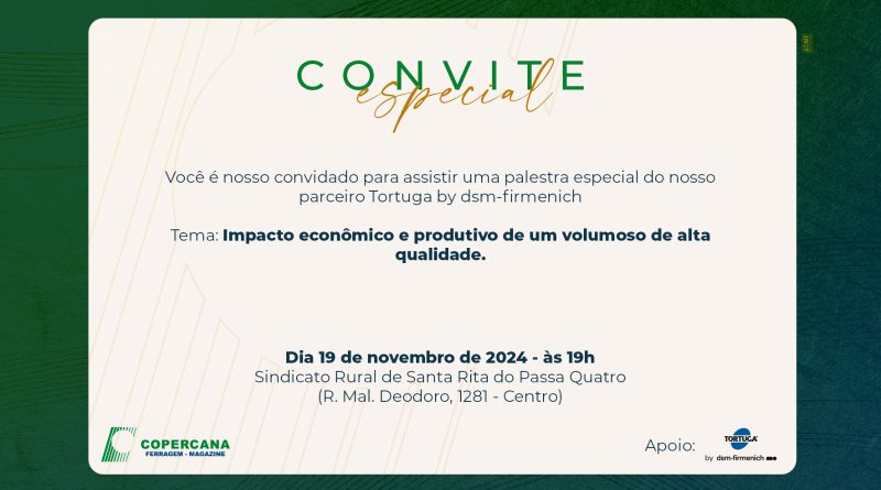 Palestra: Impacto econômico e produtivo de um volumoso de alta qualidade.